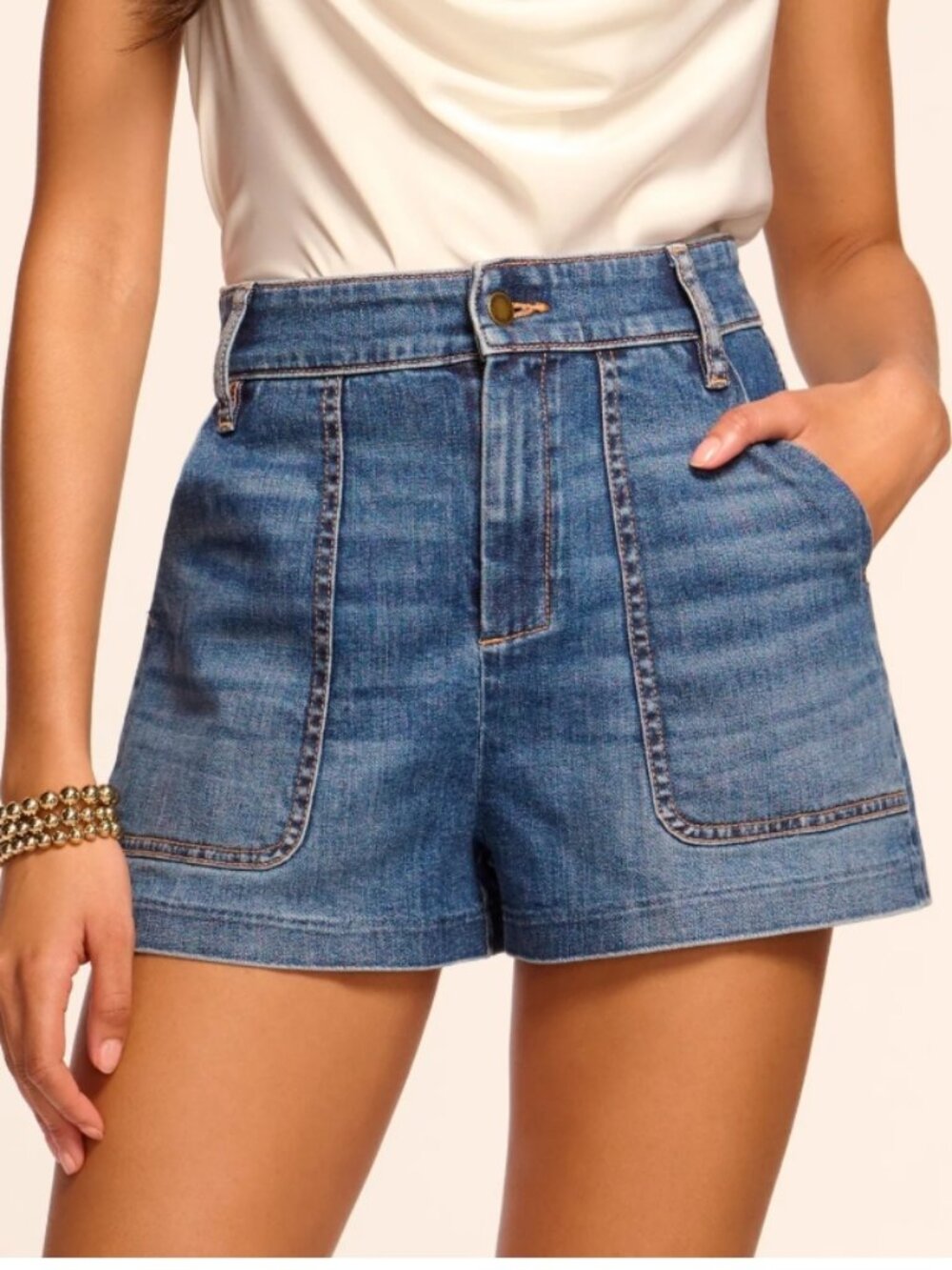 Ramy Brook Hilary High Waisted Denim Mini Short - Brand New With Tags